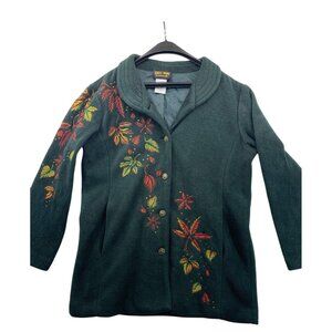Bob Mackie Wearable Art Women Jacket Sz S Embroidered FairyCore Art2Wear Vintage